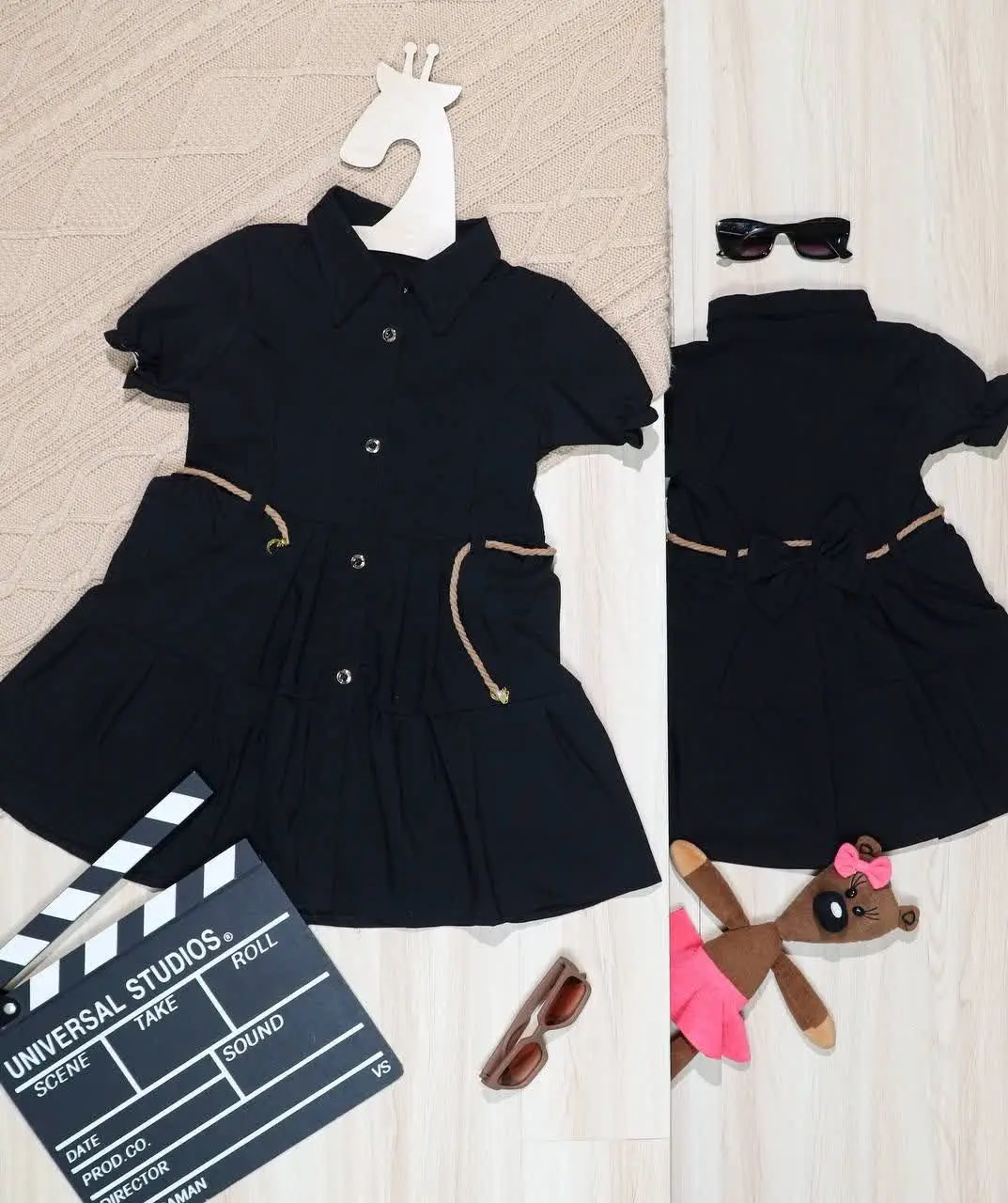 👫سارافون مشکی پشت پاپیون بند کنفی👫
