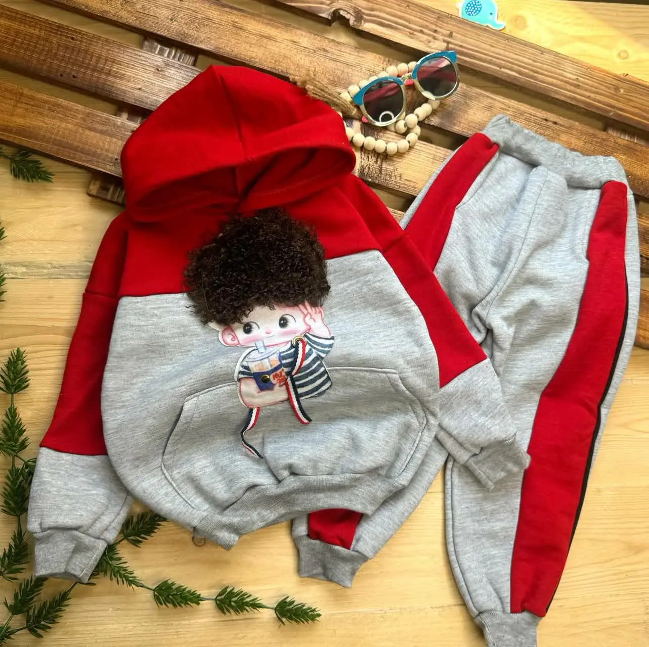 هودی شلوار فرفری