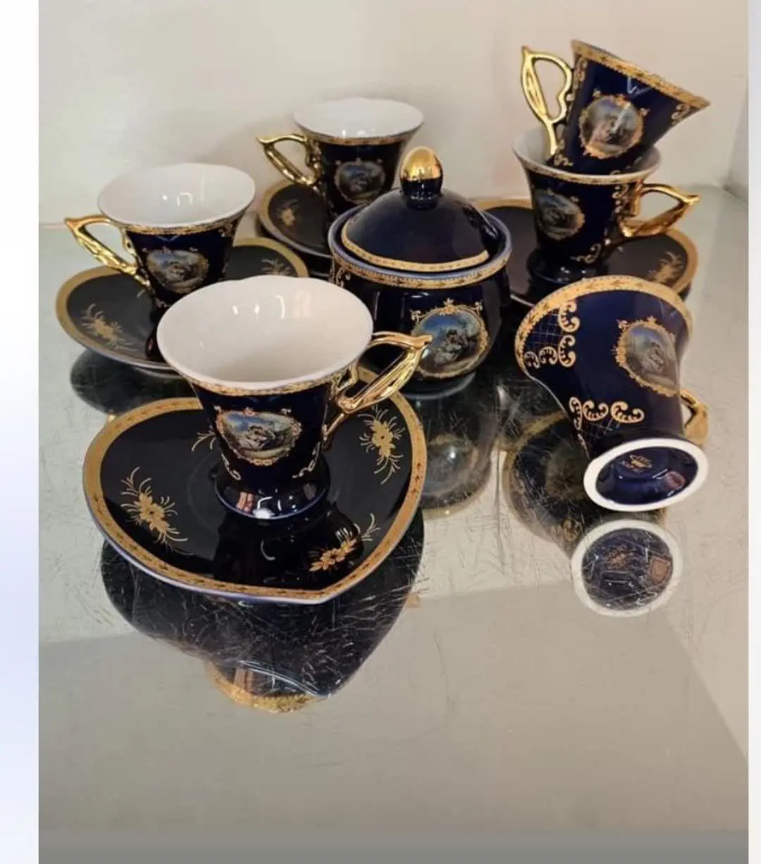 مجموعه قهوه خوری سورمه ای👌
