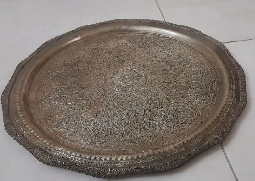 سینی مسی قلم کاری بسیار زیبا 
