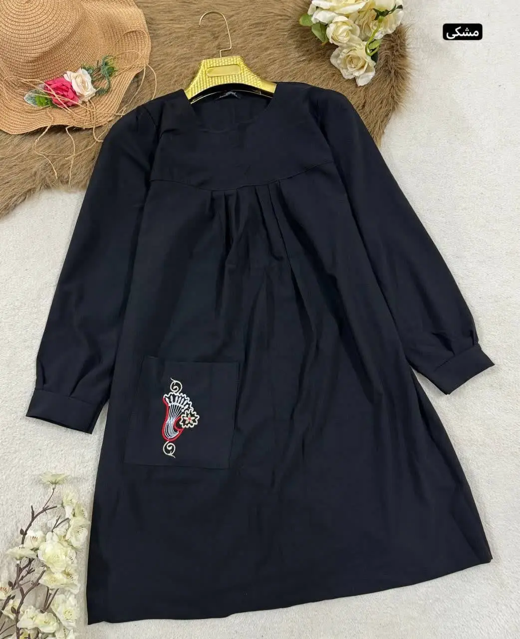 نام: مانتو جیب گلدوزی صدف
