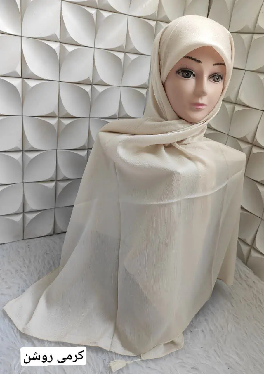 روسری حریر کریستال منگوله دار 🌸 
