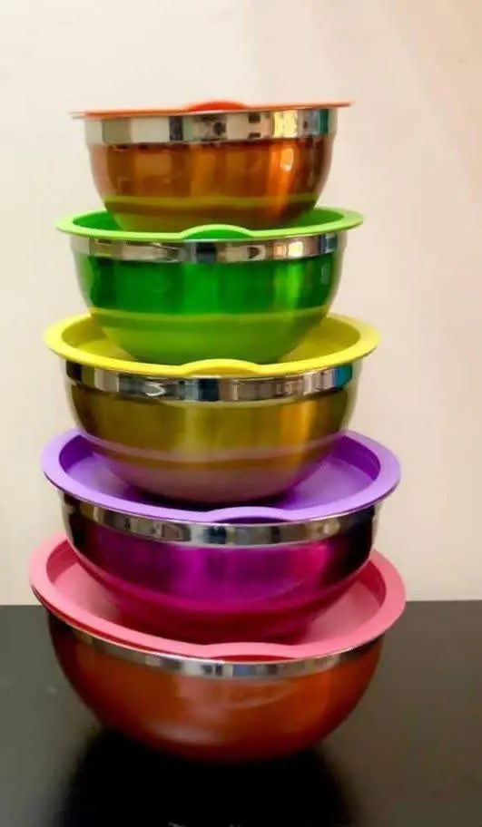 ۵کاسه استیل درب دار
