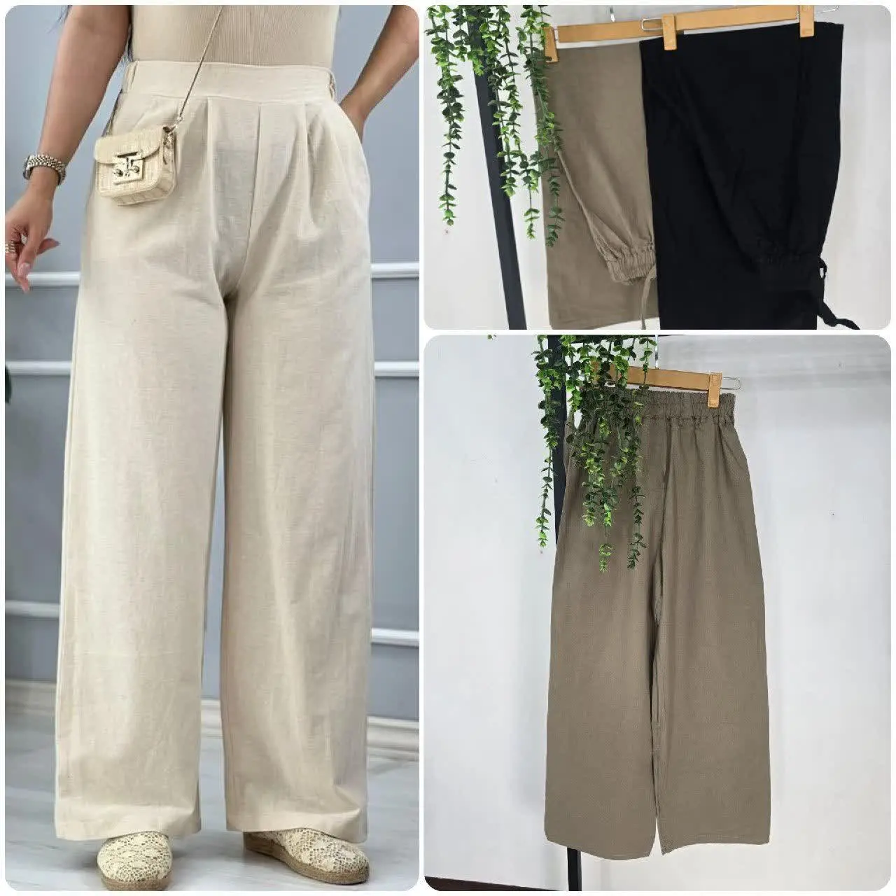 🌸 نام: شلوار بگ لنین کتان
