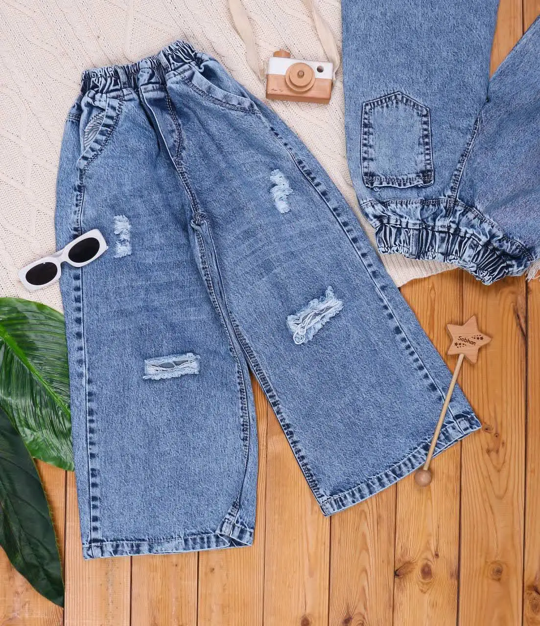 🎄 شلوار لی بگ شافل واید دخت...