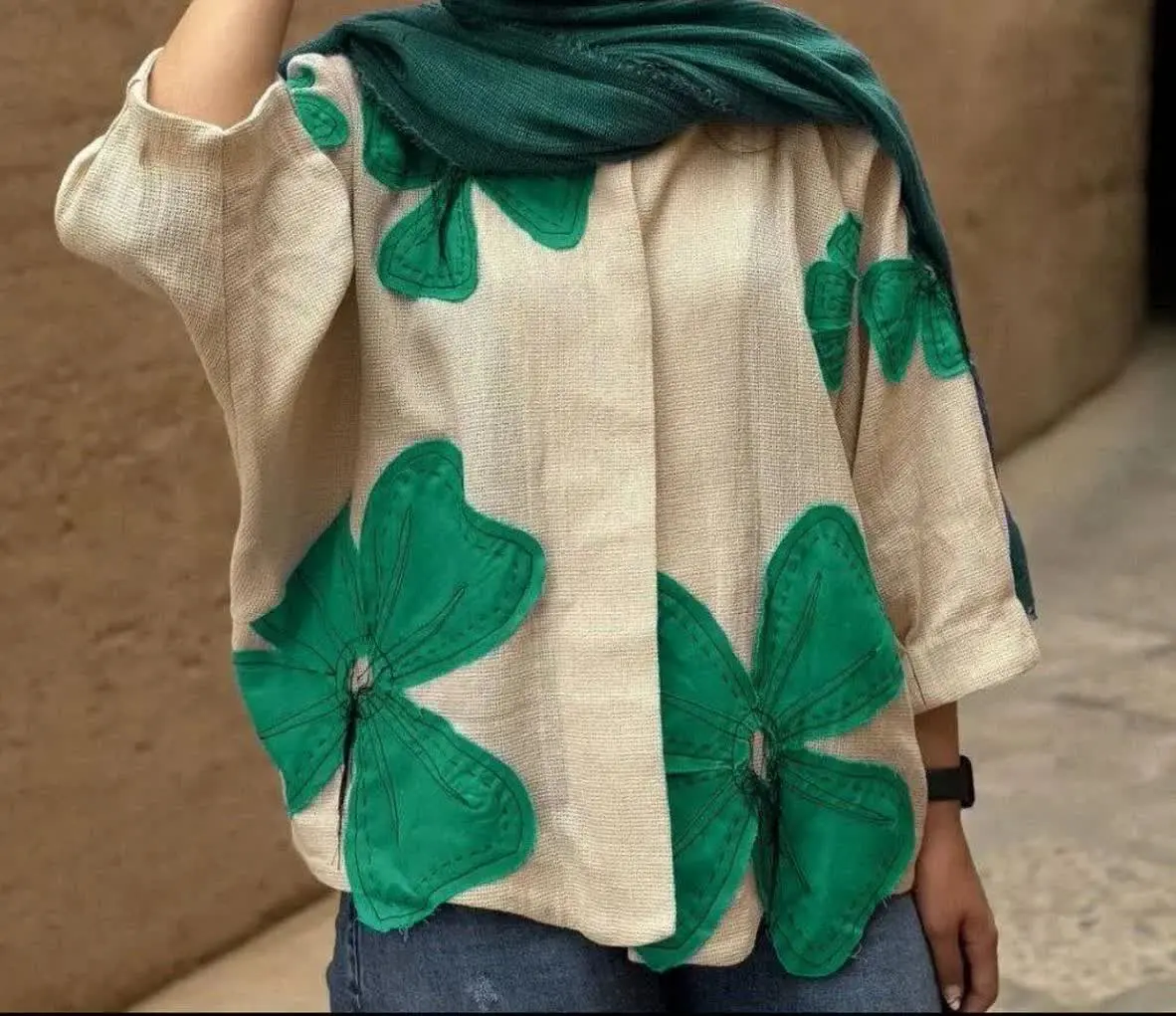 👚نام: کت لنین تکه دوزی
