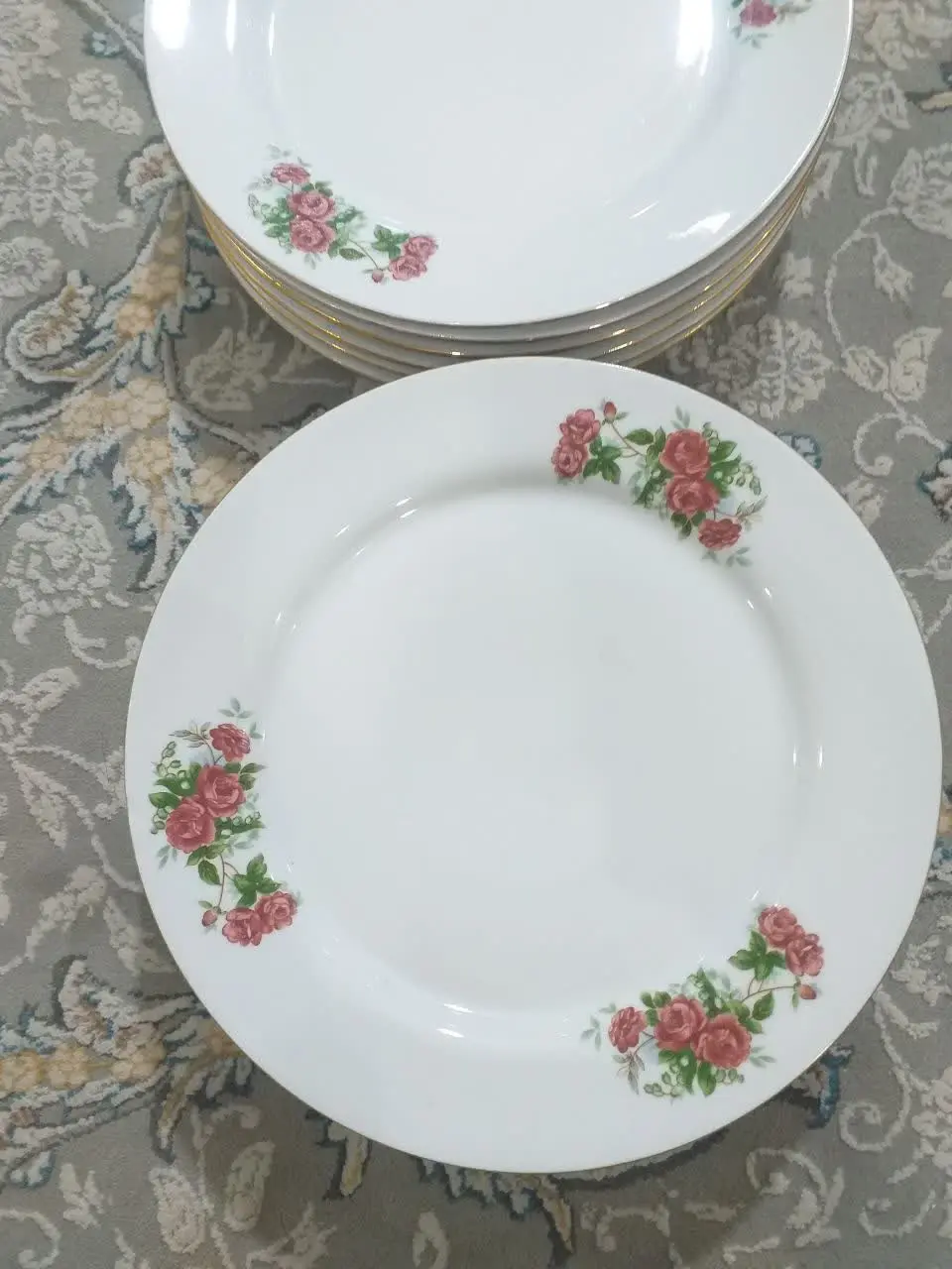 ۴ دست برنج خوری گل سرخ 
