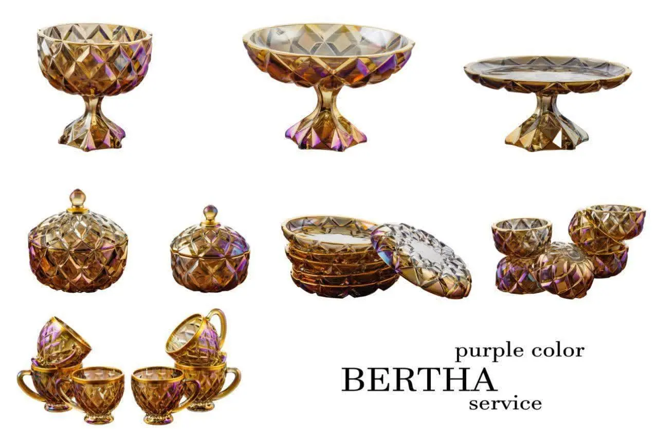 #سرویس ۲۶ پارچه آکوا رنگ ارغوان🍓
