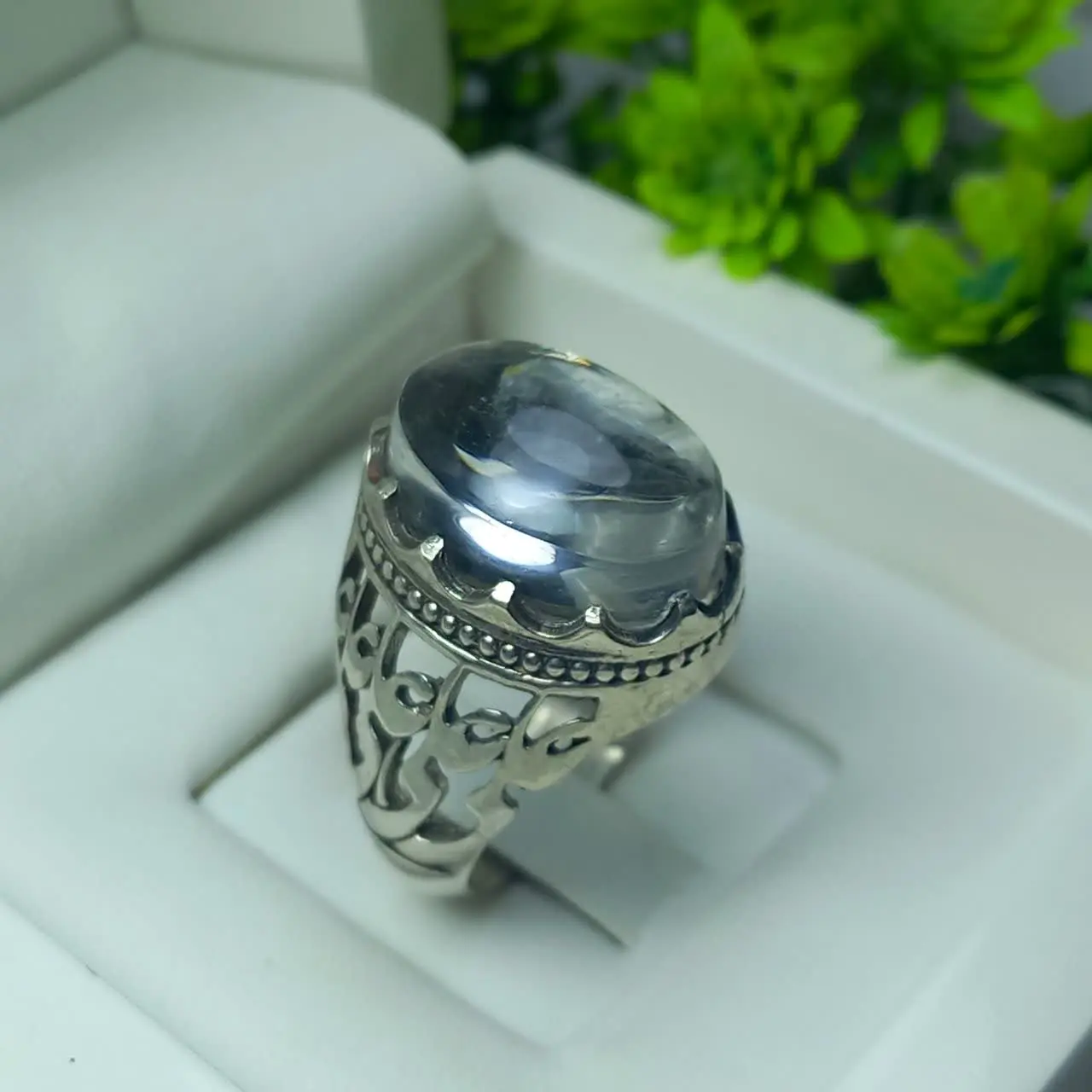 #انگشتر #نقره مردانه/دو طرف رکاب ذکر علی (ع) 
