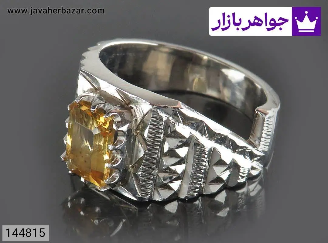 انگشتر نقره سیترین خاص مردا...