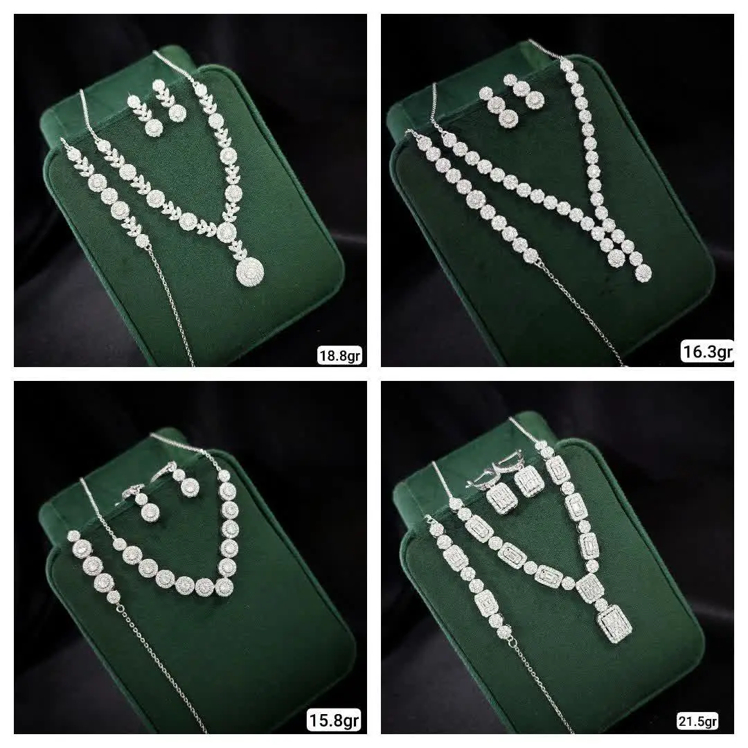تنوع بی نظیر نیم ست‌های نقره جواهری 😍
