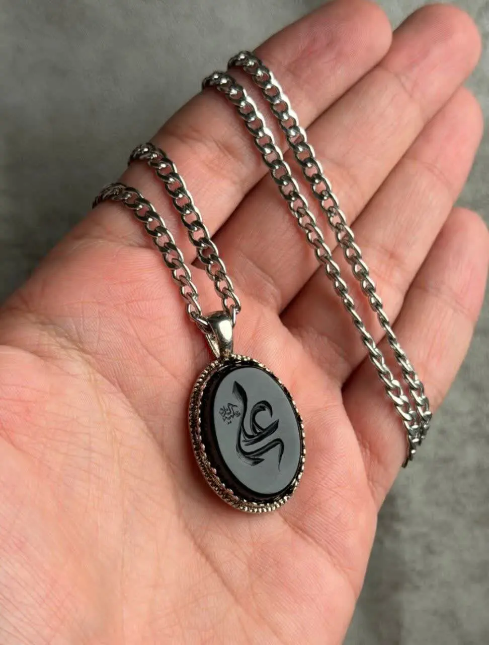 💎پلاک عقیق مشکی اصلی