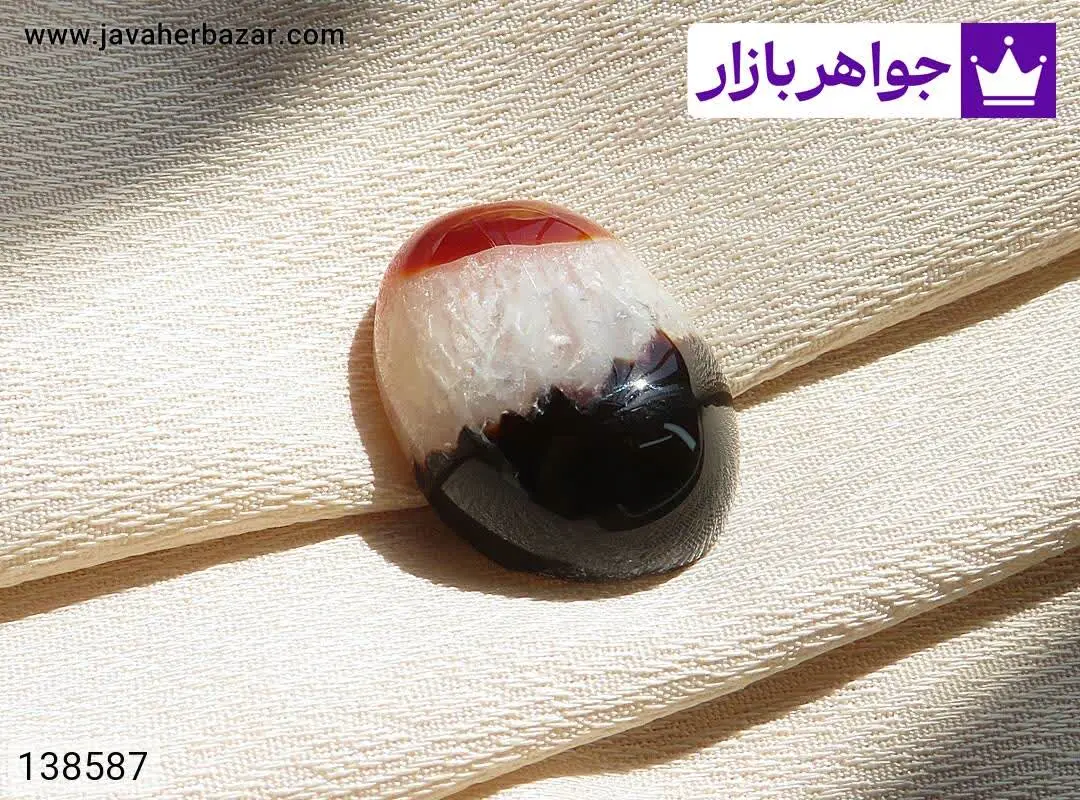 نگین عقیق سلیمانی دامله زیبا - کد ۱۳۸۵۸۷
