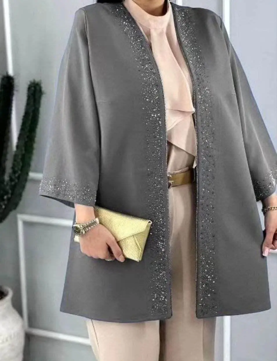 🍃نام: کت تک نگین دار صدف
