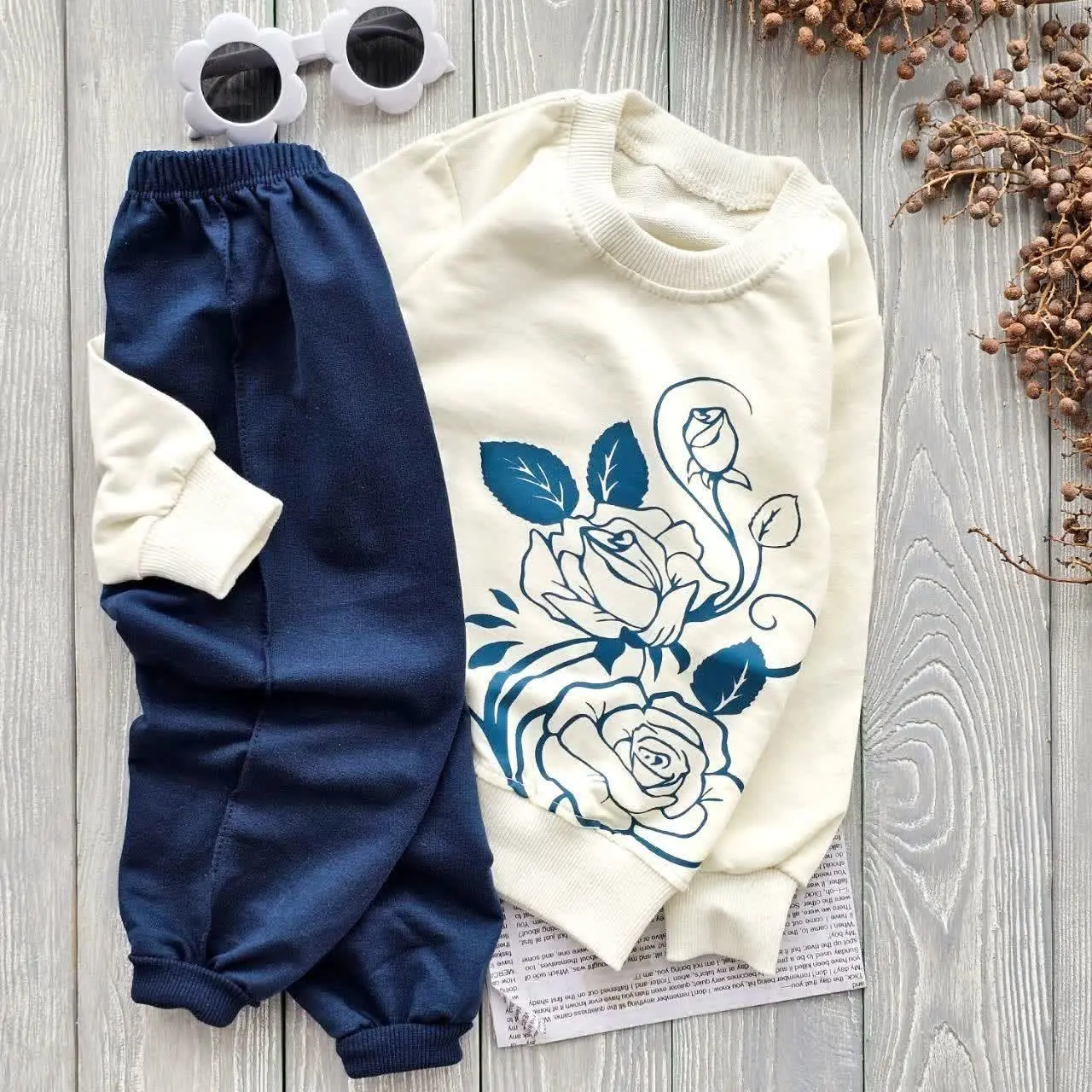 🌸 بلوز شلوار گل رز 🌸
