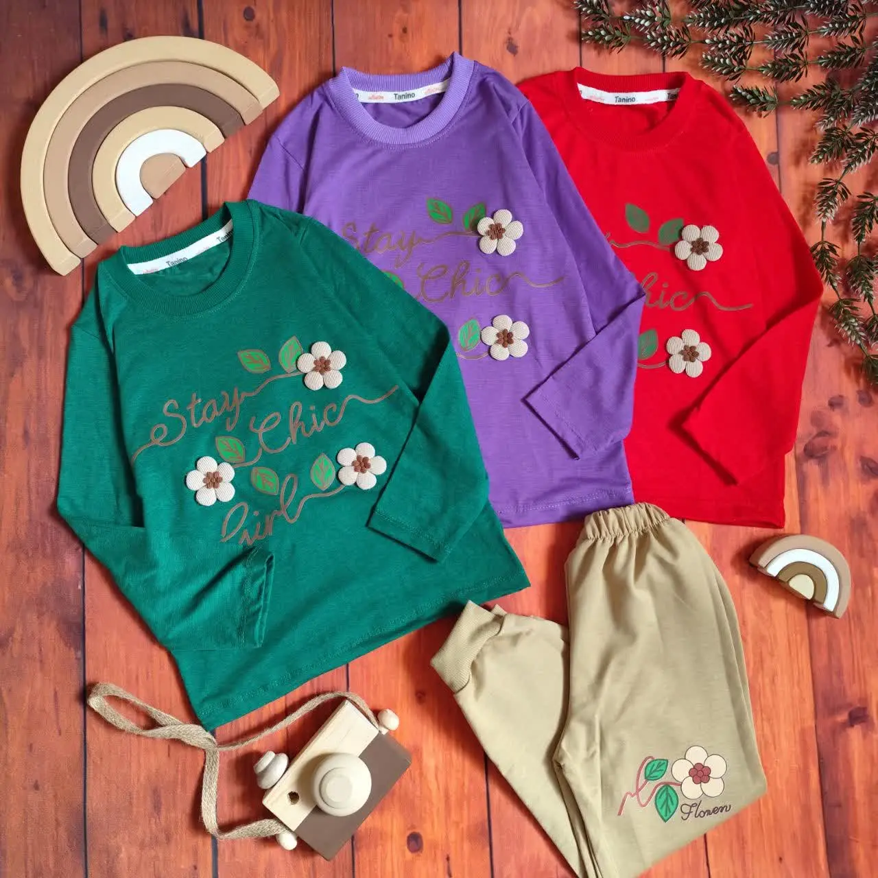 😍ست بلوز و شلوار دخترانه گل...