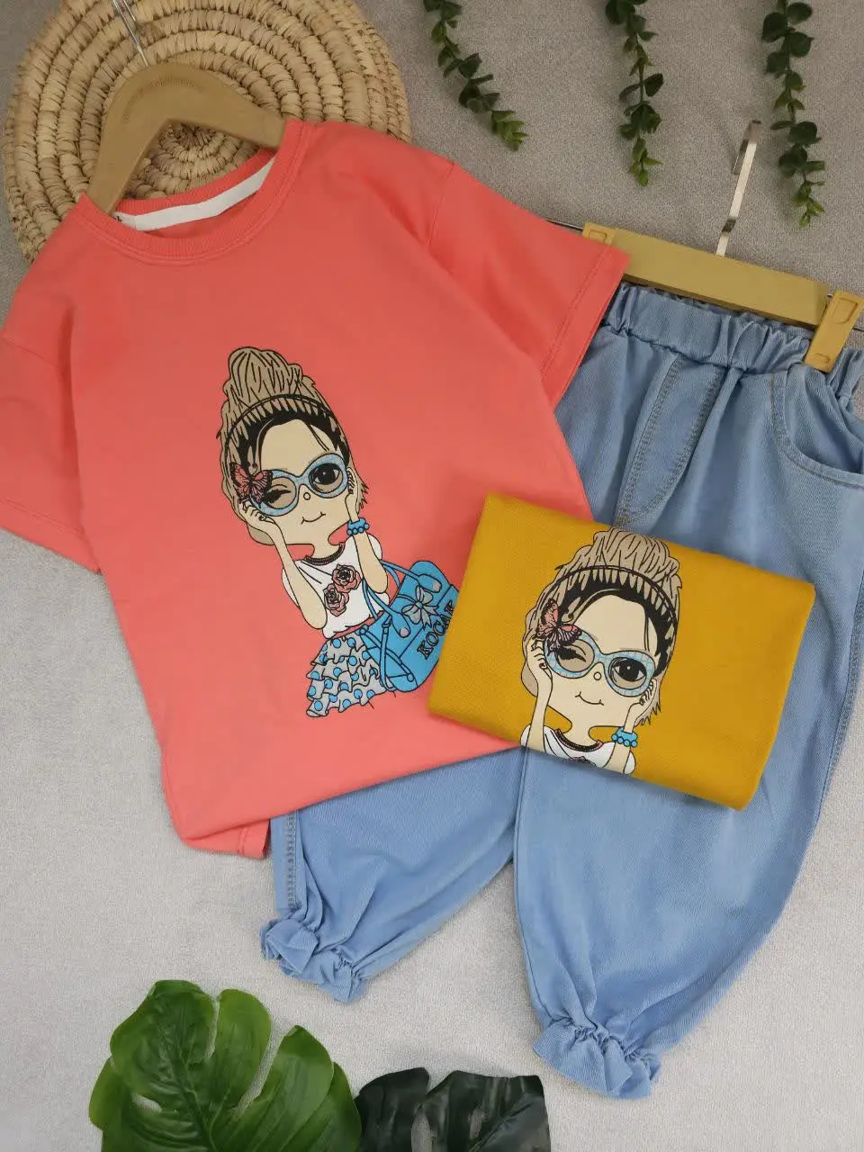 تیشرت شلوارک دخترانه عینکی
