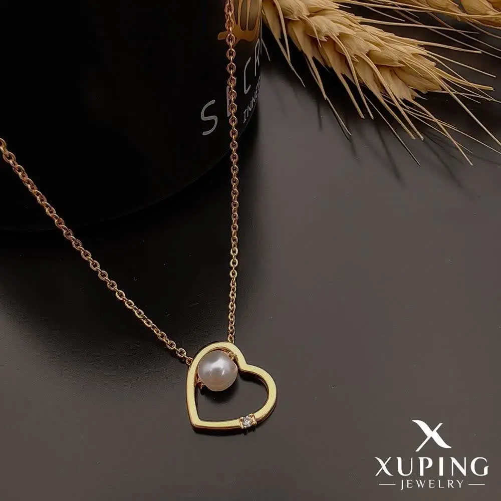 ⚜ گردنبند قلب و مروارید از...