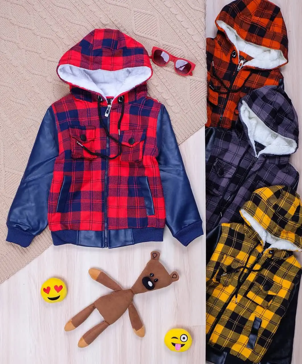 👫کاپشن کشمیر آستین چرم👫
