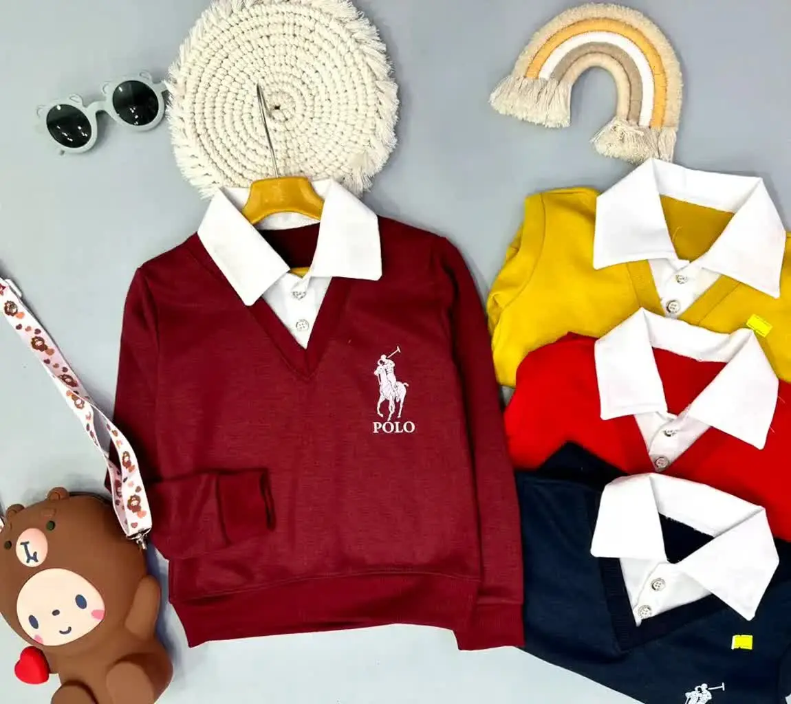 👫بلوز تک پسرانه یقه دار دو دکمه✅
