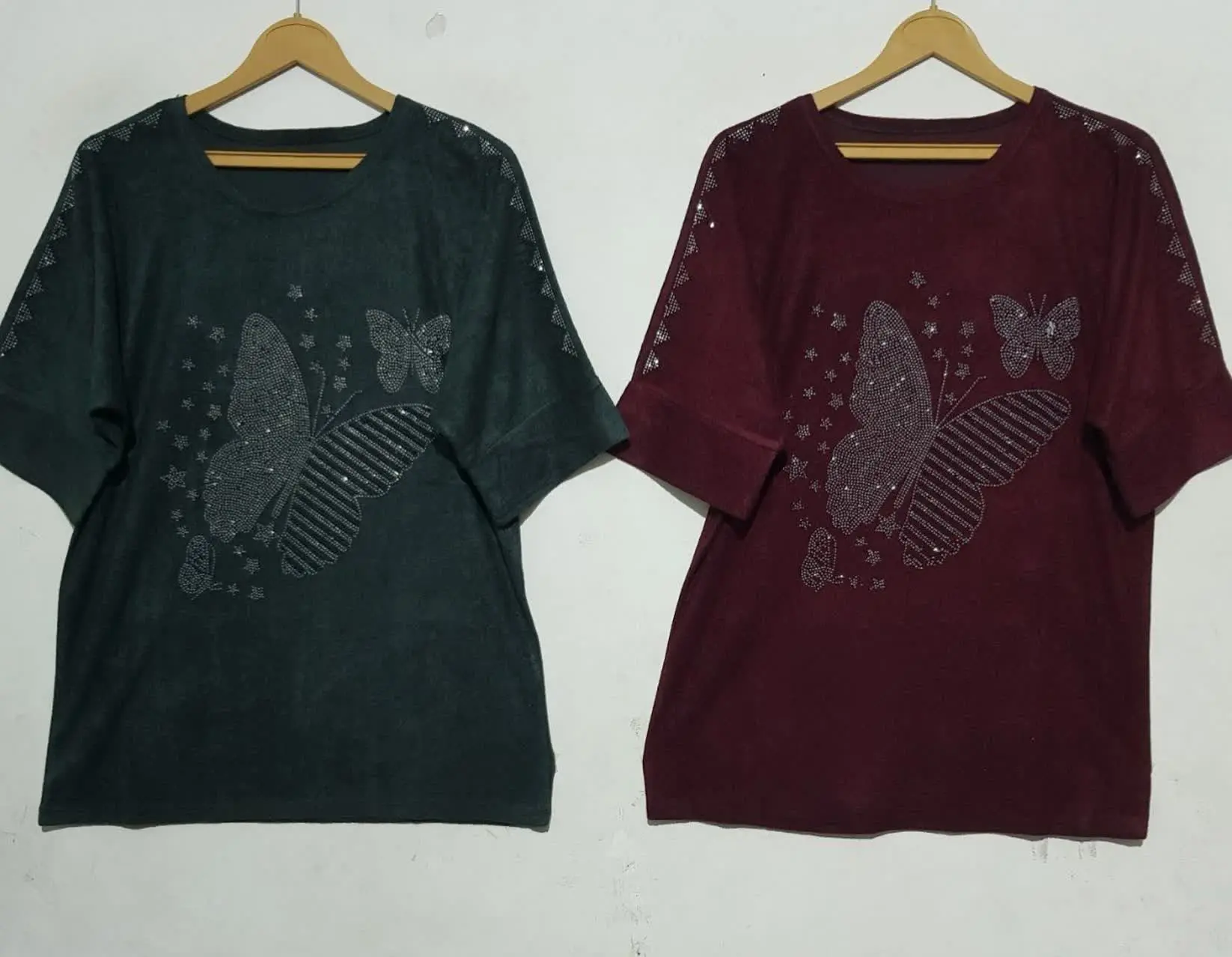 تیشرت مخمل نگین دار
