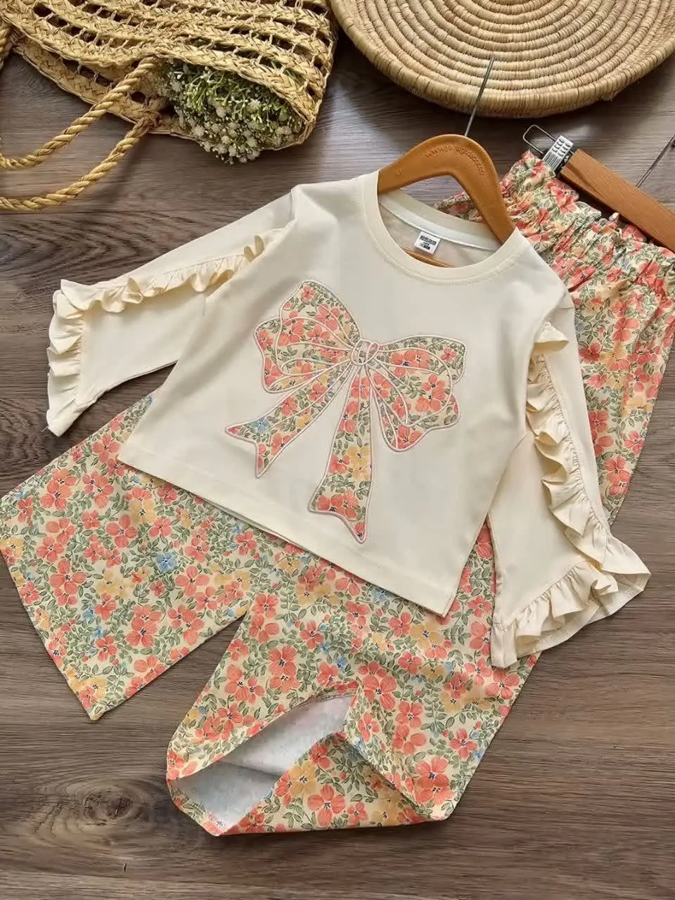 کراپ و شلوار دخترانه پاپیون...