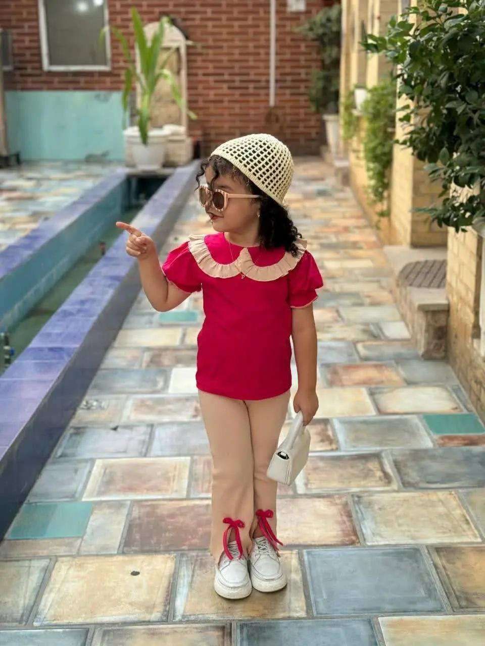 👚نام: 🔥🔥شومیز شلوار پایین گره‌ای مجلسی شومیز پنبه شلوار کبریتی کش - کد ۷۰۴۸🔥🔥
