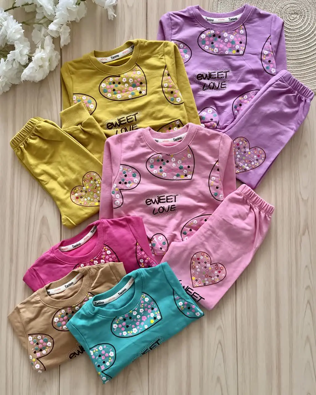 بلوز شلوار قلب گلی🌸
