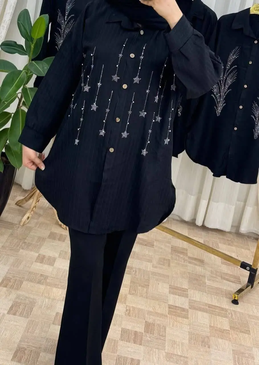 #مانتو نگین دار
