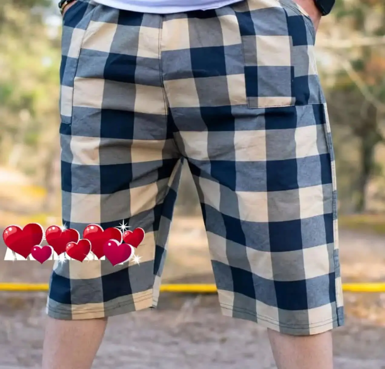 🍃 شلوارک چهارخانه مردانه
