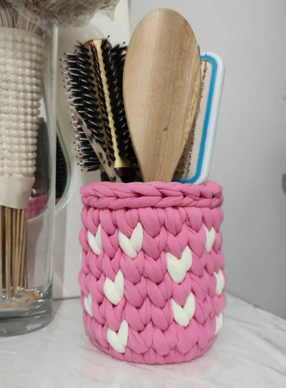 سبد تریکو مدل بافت کجراه. 
