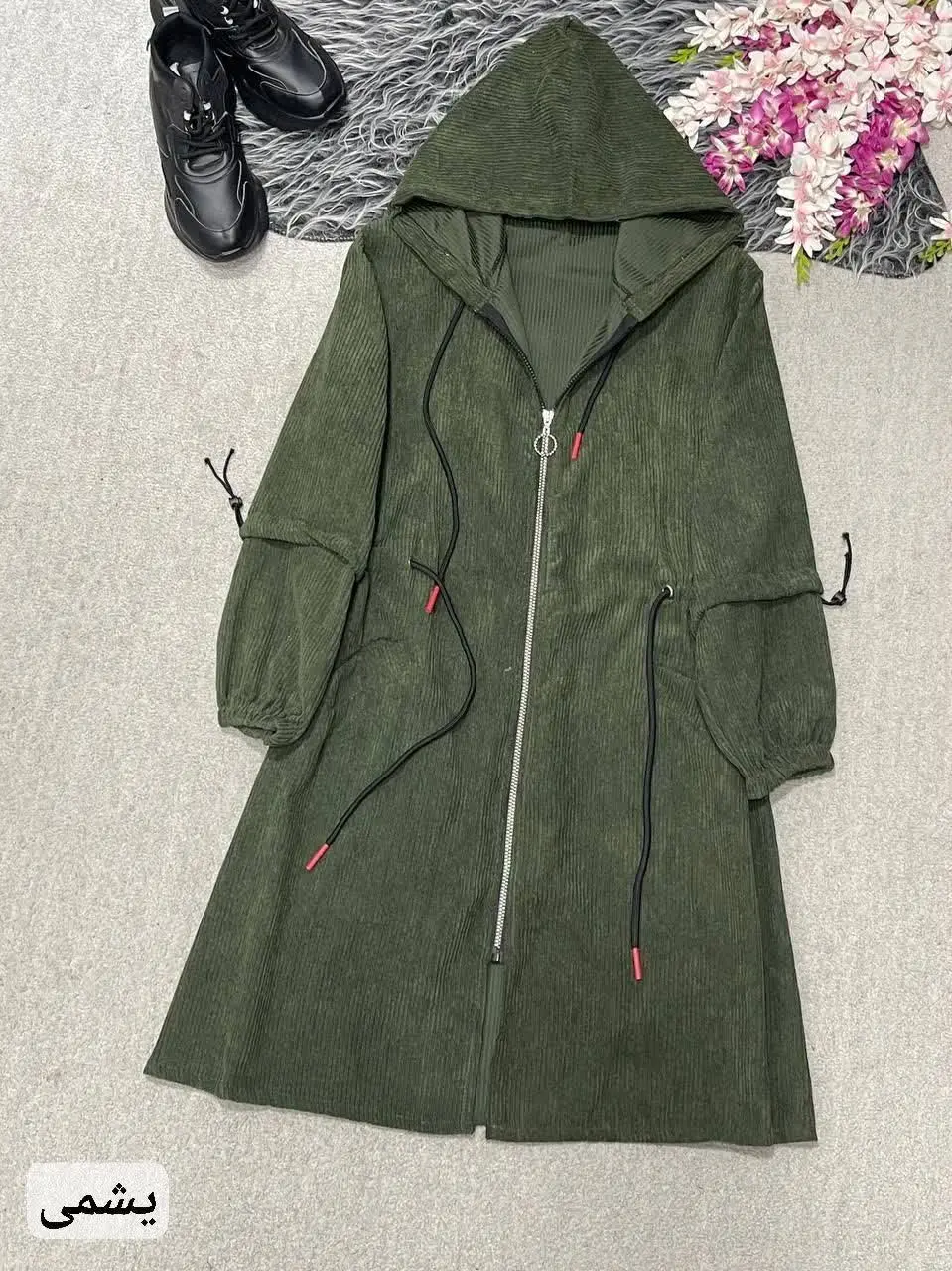 نام: مانتو کمرگت کلاهدار
