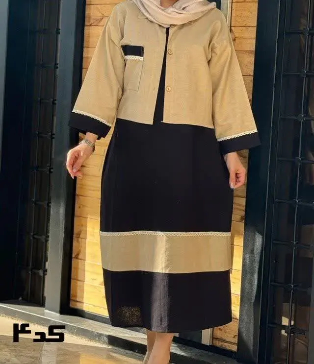 🧵🪡کت سارافون دو رنگ لینن 
