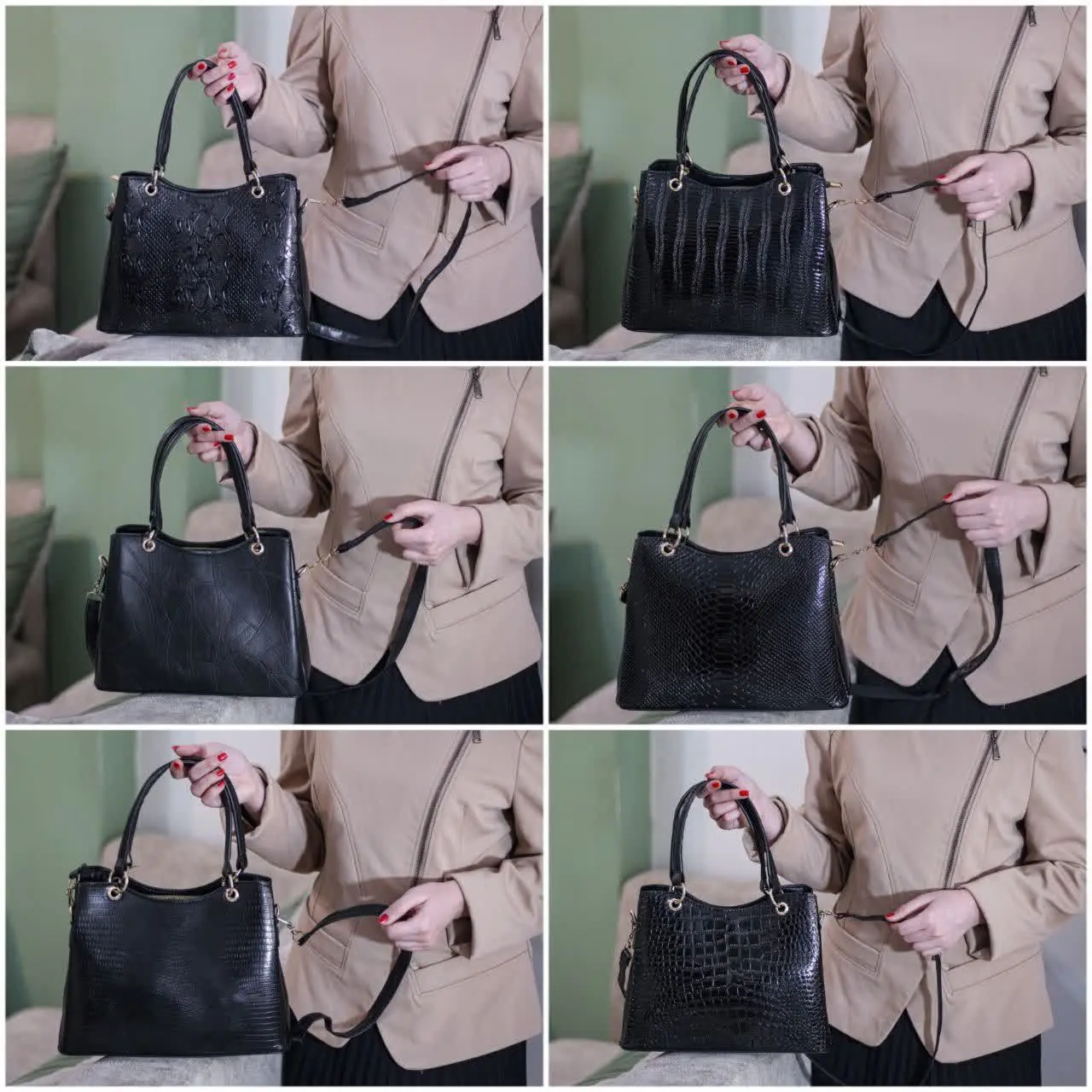 کیف تک رنگ مشکی با طرح‌های متفاوت 😍
