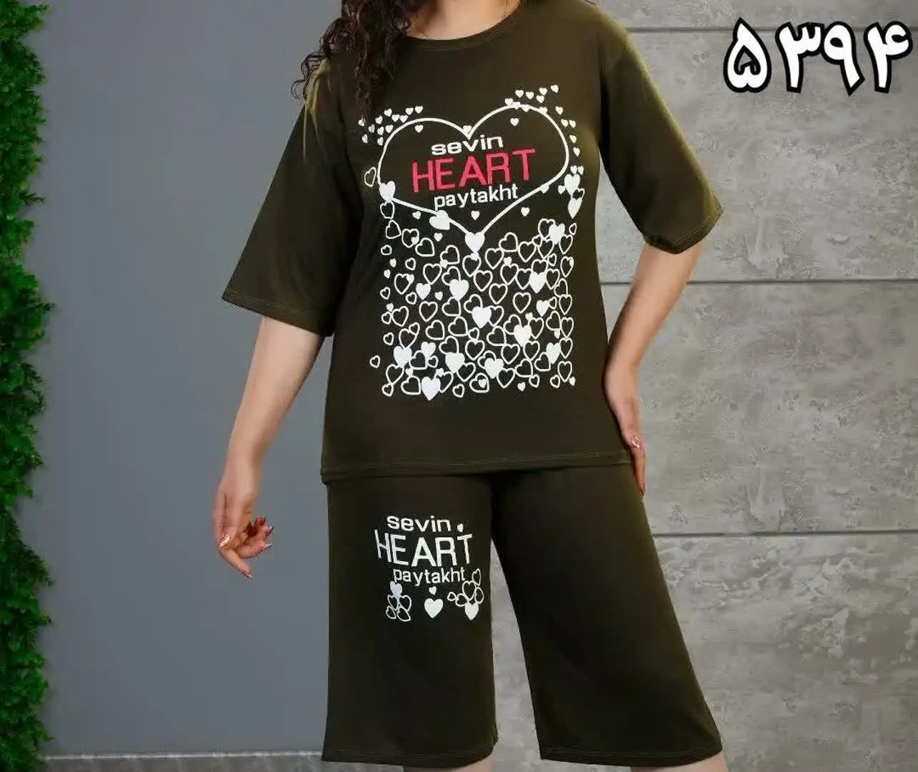 تاپ شلوارک قواره دار جلو چاپ کد ۵۳۹۴
