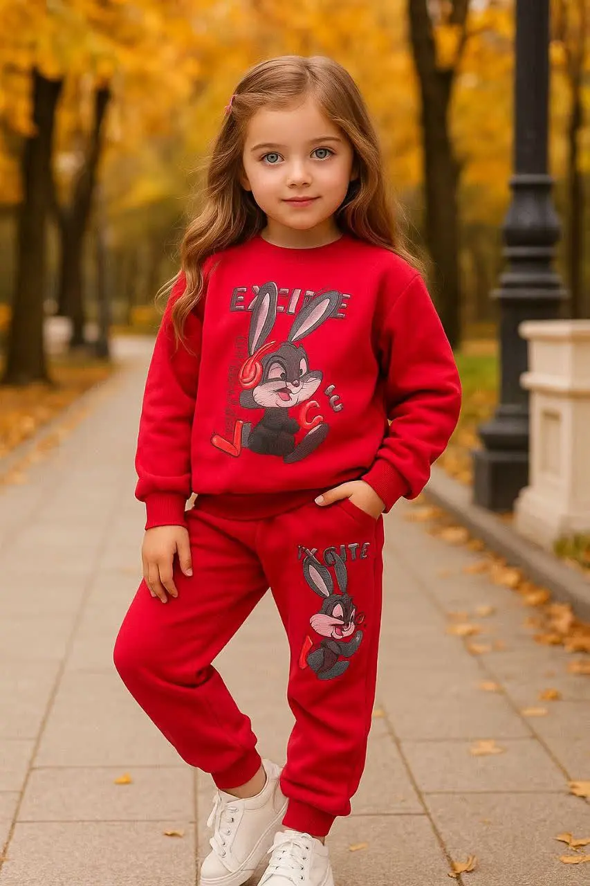 🎄بلوز شلوار دخترانه چاپ خرگ...