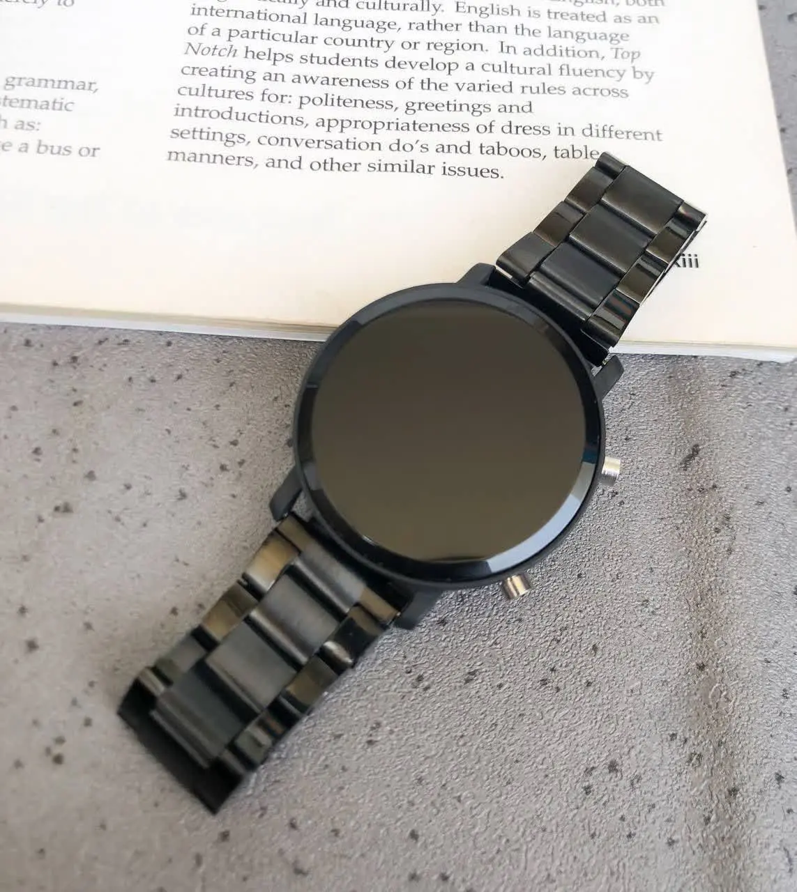 ساعت اسپرت ال ای دی دو کلید بندفلزی مشکی 
