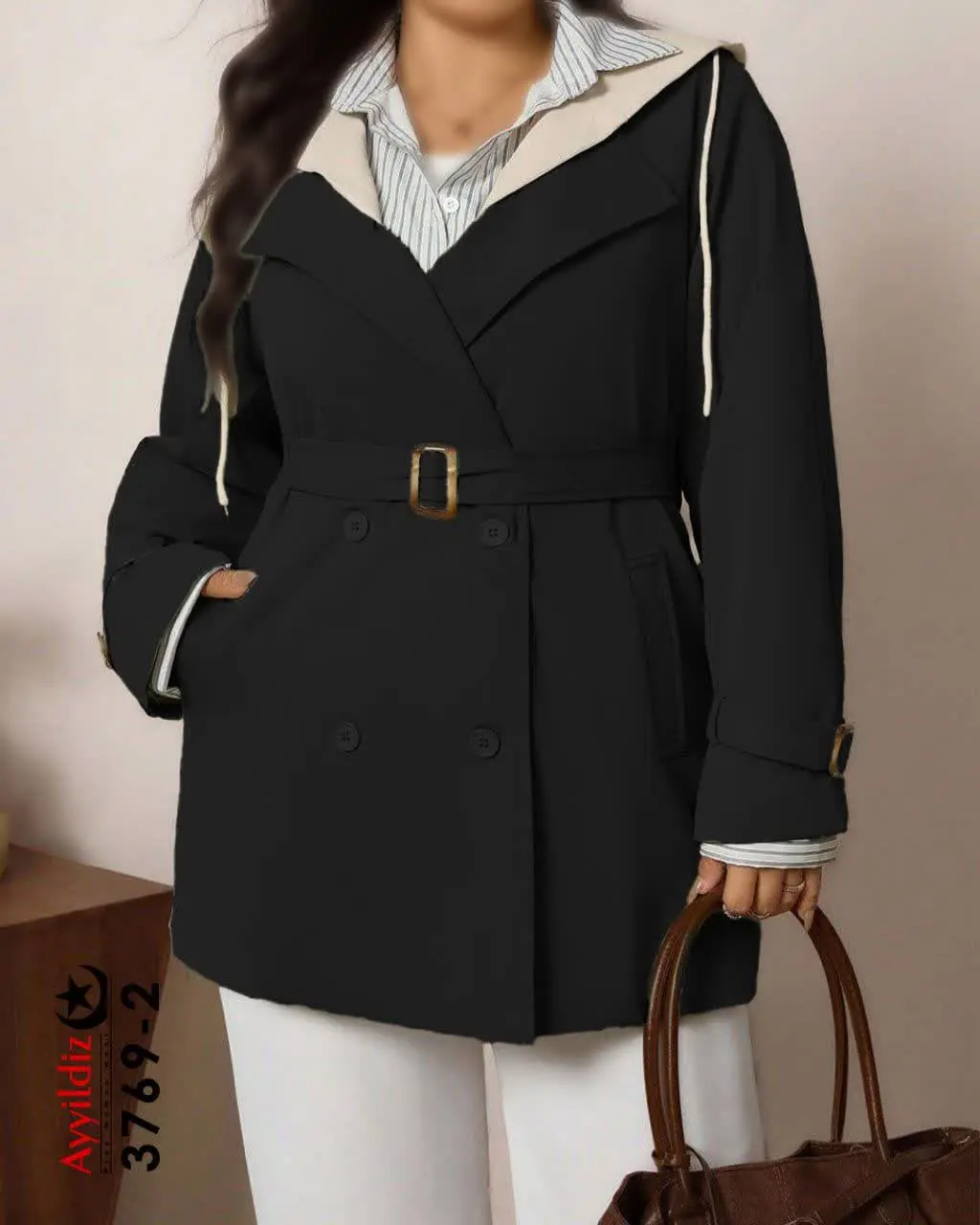 ✅ بارانی کوتاه کلاهدار ترکی...