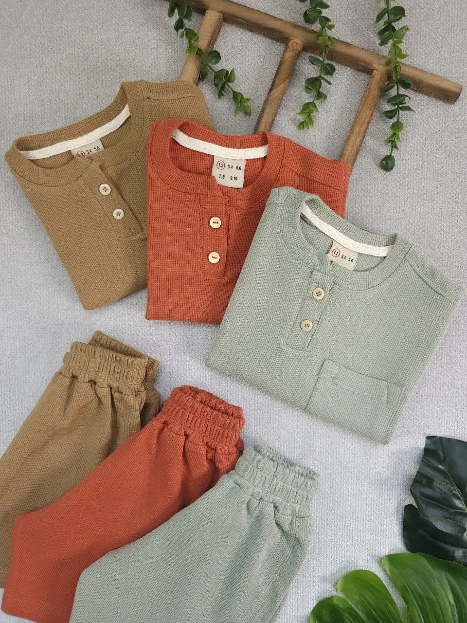 تیشرت شلوارک پسرانه دو دکمه
