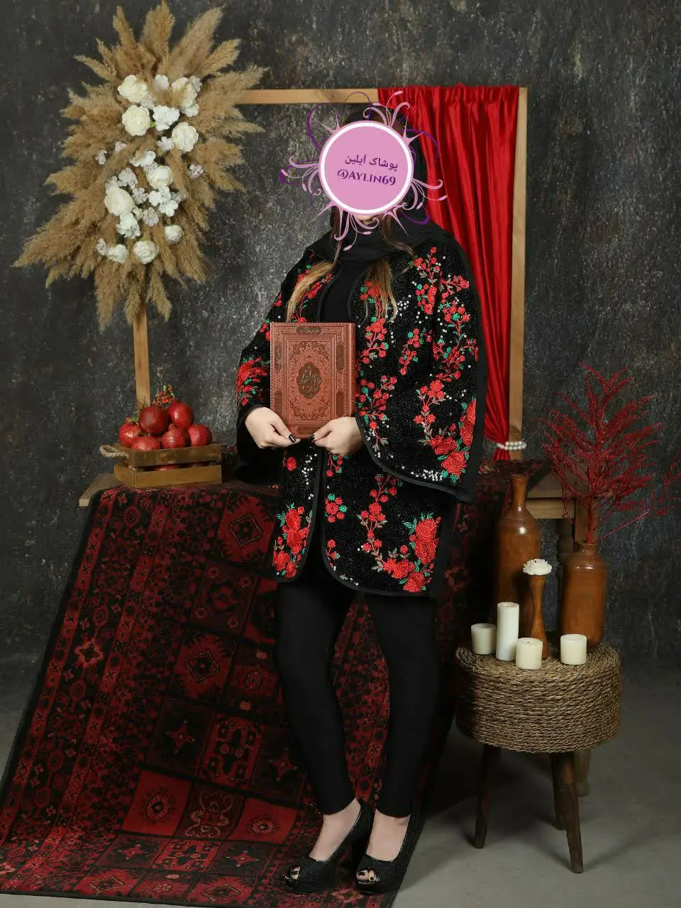 جنس: جلوی کت مخمل سوزندوزی...