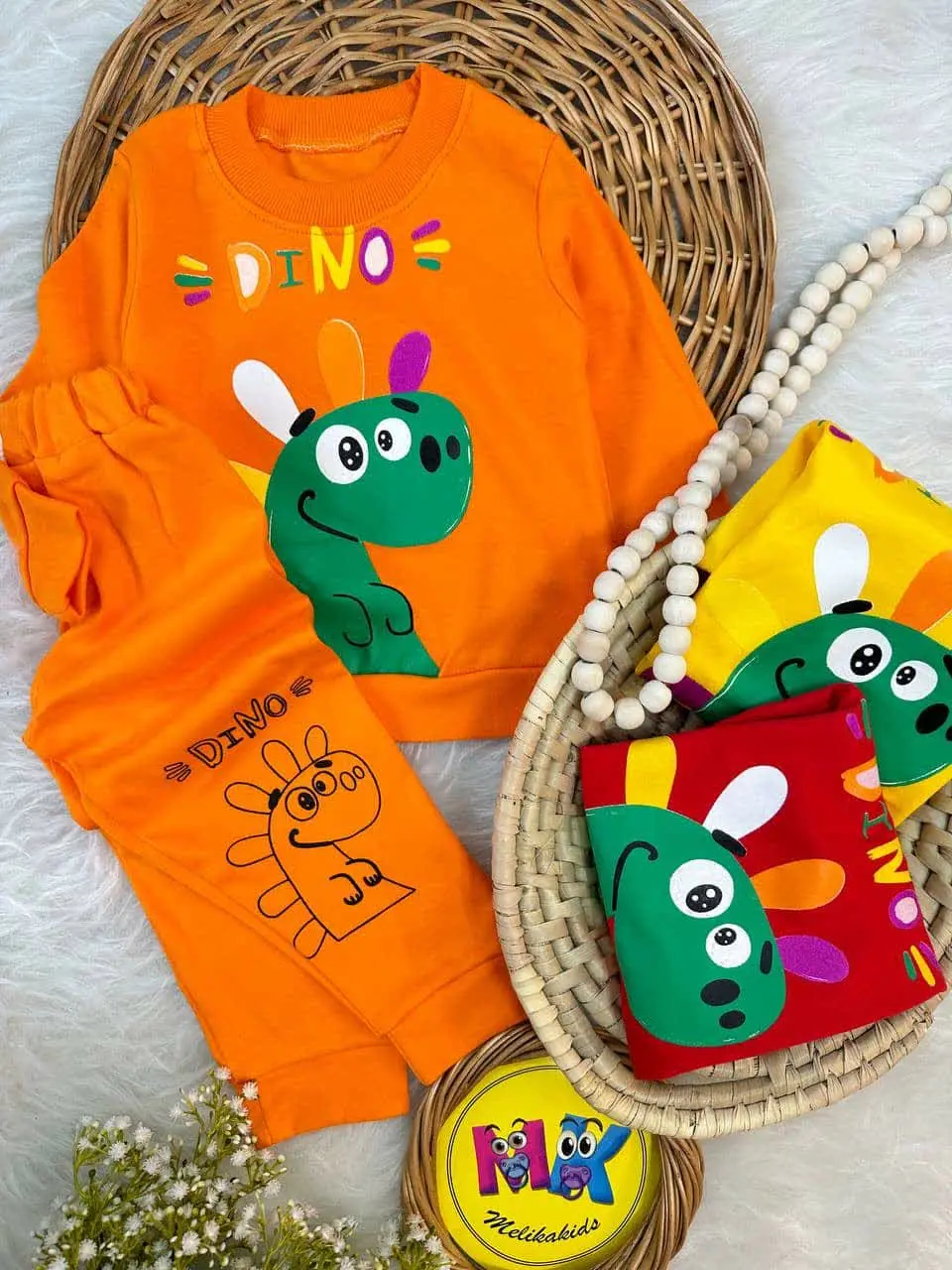 بلوز شلوار طرح دایناسور DINO نوزادی و کودک کد ۱۷۳۱۴۲ 
