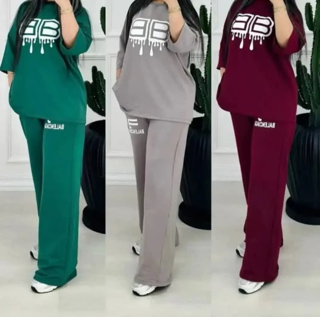 ست تیشرت و شلوار دخترانه بالنسیا
