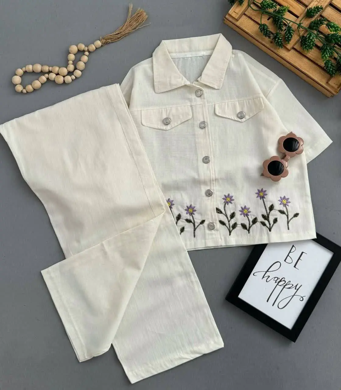 ست کراپ شلوار بگ تابستونی بمببب😍😍
