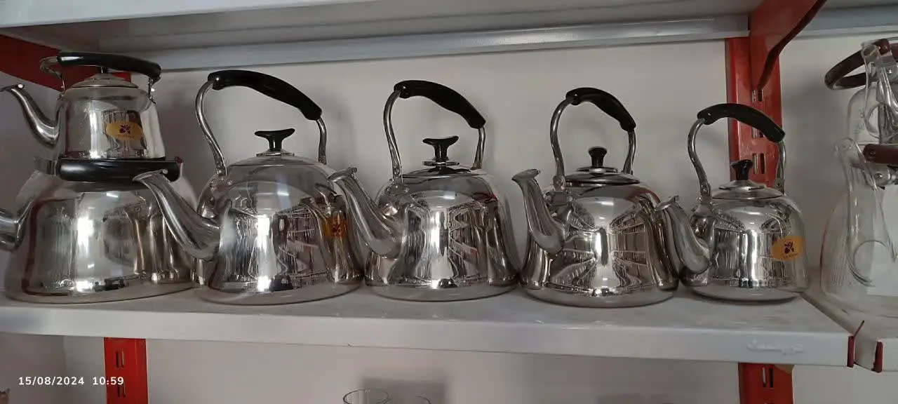 کتری استیل وارداتی در پنج سایز ۱-۲-۳-۴-۵ لیتری 
