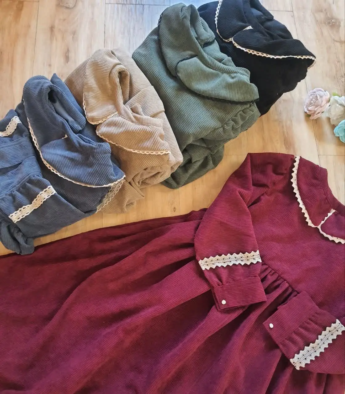 پیراهن مخمل کبریتی سایز نوج...