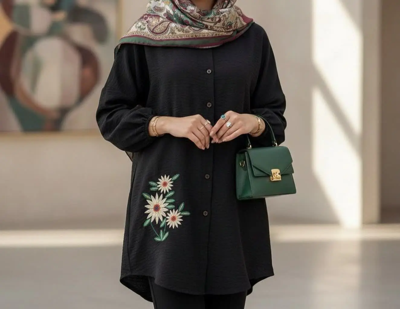 مانتو سه گل بابونه