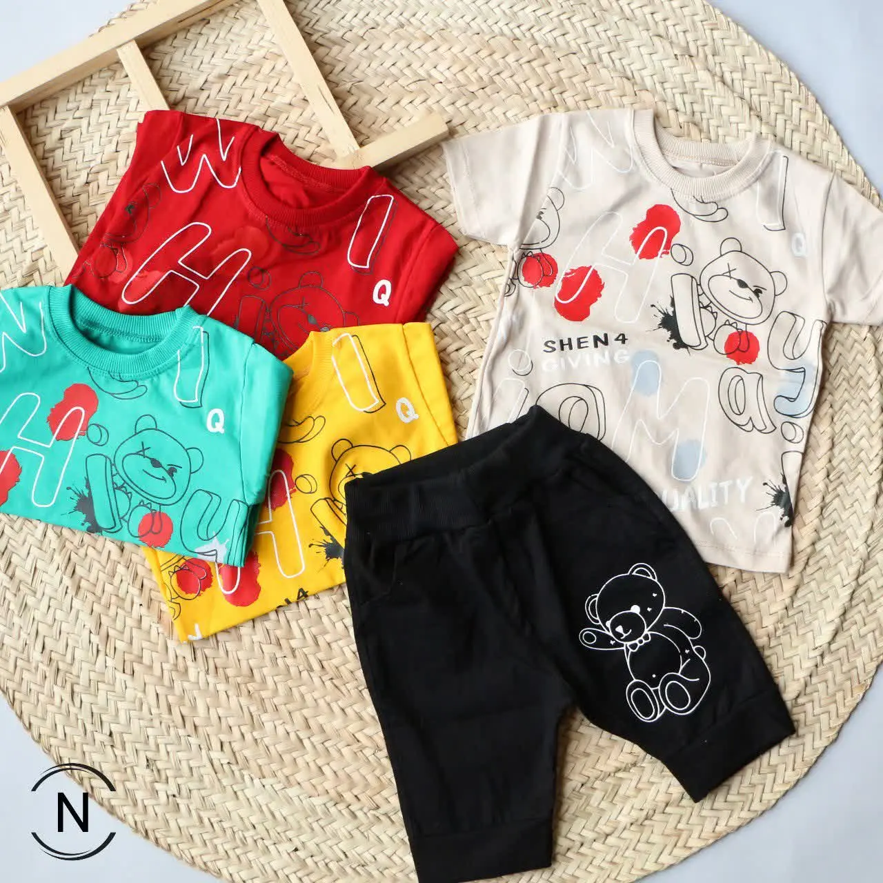 #تیشرت شلوارک پسرانه پنبه خرس
