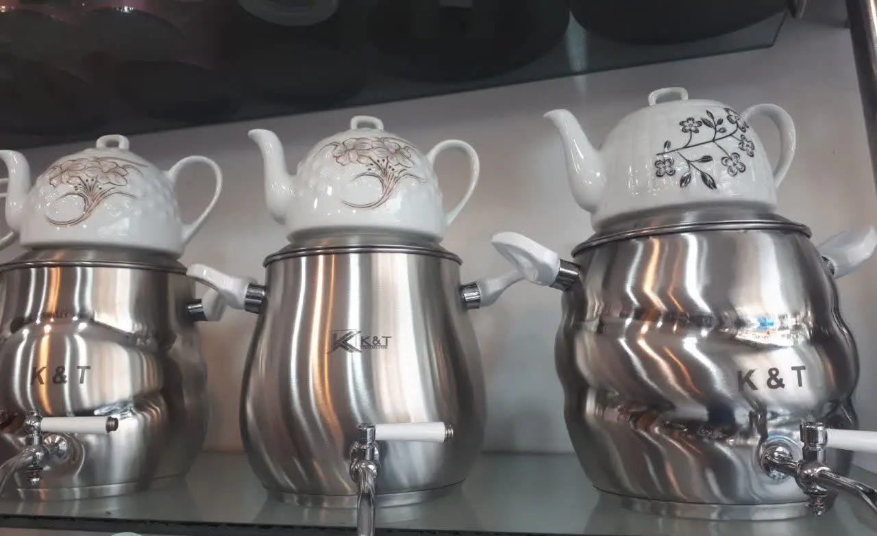 📌کتری قوری استیل کف چدن مار...