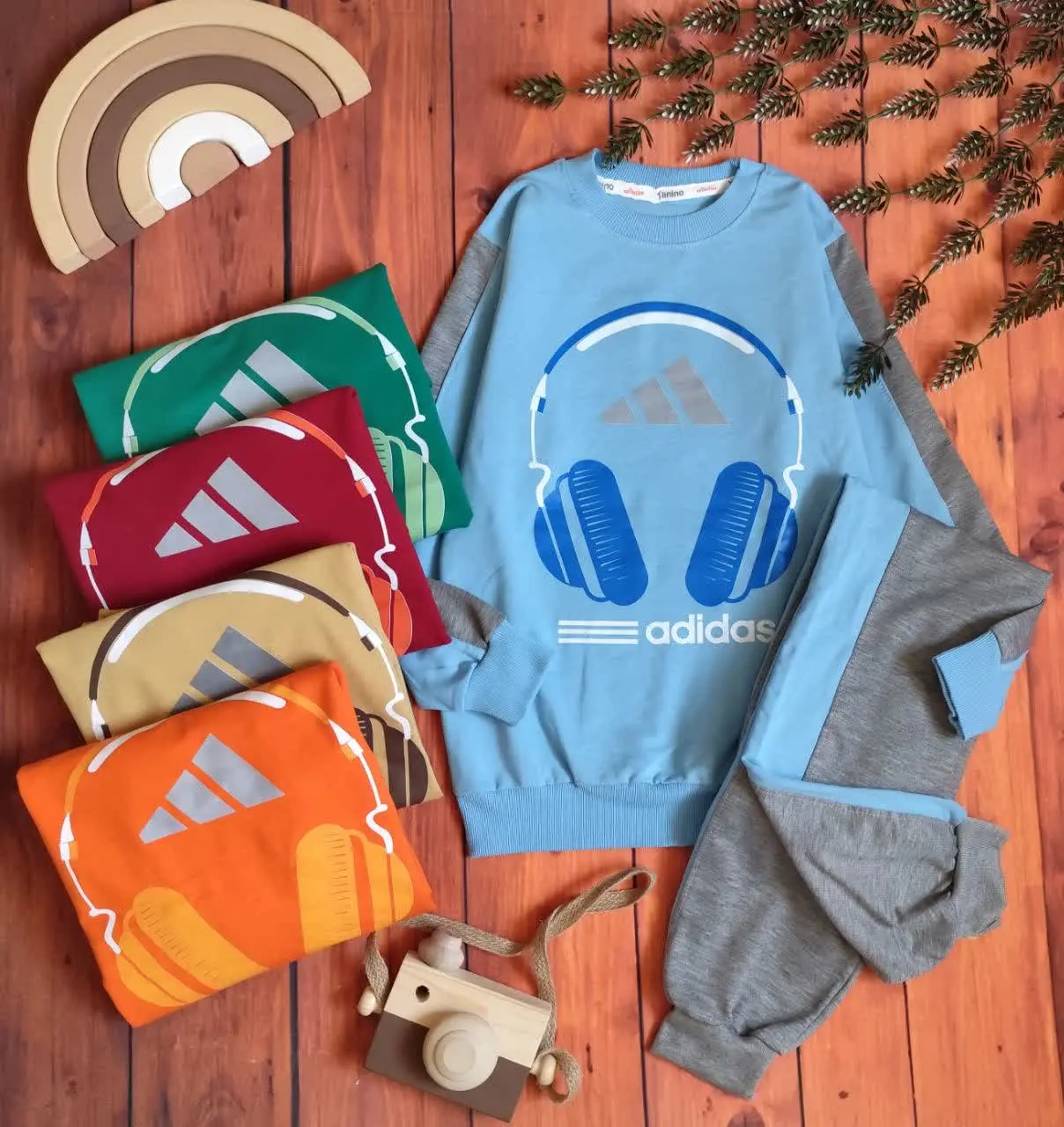 😍ست بلوز و شلوار هدفون رنگی...