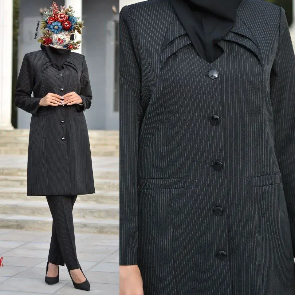 مانتو شلوار اداری آستردار ک...